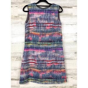 Emporio Armani Womens 8 Multicolor Shimmer Tweed Sleeveless Luxury Midi Dress